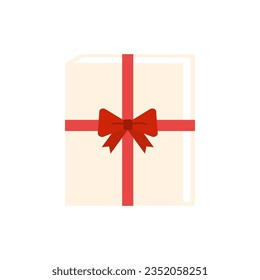 Book Gift. Education, learning, reading concepts. Flat vector design illustration isolated on white background.