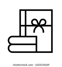 Book for gift vector illustration, line design icon