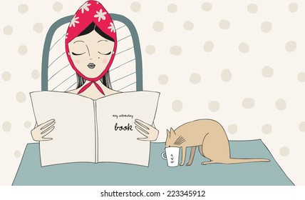 book girl and the cat