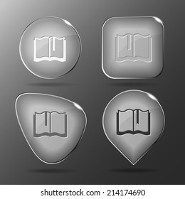 Book. Glass buttons. Vector illustration.