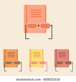 Book and glasses collection