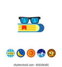 Book with Glasses Icon