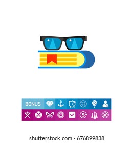 Book with Glasses Icon