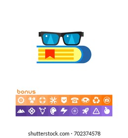 Book with Glasses Icon