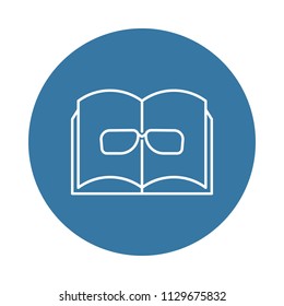 book and glasses icon. Element of books and magazines icons for mobile concept and web apps. Badge style book and glasses icon can be used for web and mobile apps on white background