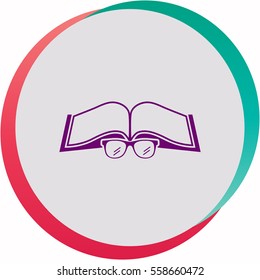 Book with glasses  icon. Vector design.