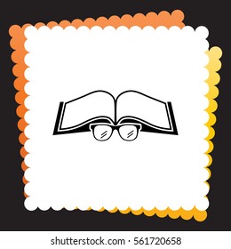 Book with glasses  icon. Vector design.