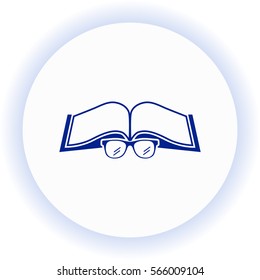 Book with glasses  icon. Vector design.