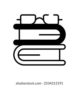 Ícones de livro e óculos definem cinco ilustrações de estoque de vetor de estilo diferente