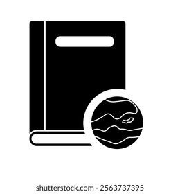 Book and globe line icon. linear style sign for mobile concept and web design. Earth planet book outline vector icon. Symbol, logo illustration. Vector graphics