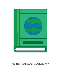 Book and globe line icon. linear style sign for mobile concept and web design. Earth planet book outline vector icon. Symbol, logo illustration. Vector graphics