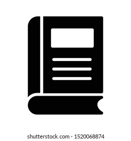 book glyph flat vector icon