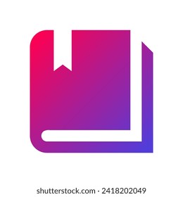 Book glyph icon, learning sign vector graphics, study pictogram isolated on a white background. Suitable for Web Page, Mobile App, UI, UX and GUI design. eps 10.