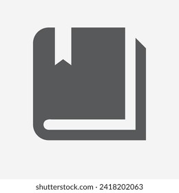 Book glyph icon, learning sign vector graphics, study pictogram isolated on a white background. Suitable for Web Page, Mobile App, UI, UX and GUI design. eps 10.