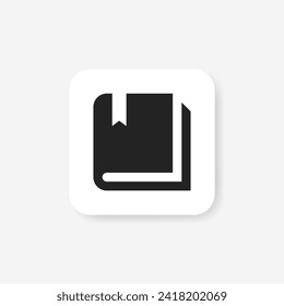 Book glyph icon, learning sign vector graphics, study pictogram isolated on a white background. Suitable for Web Page, Mobile App, UI, UX and GUI design. eps 10.