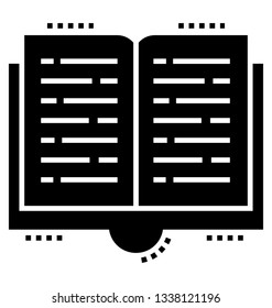 Book glyph vector icon 