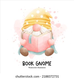gnome del libro, ilustración vectorial del gnome de la biblioteca