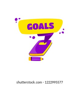 Book for goals and self-accomplishment. Pencil lying next to the book, will you write?