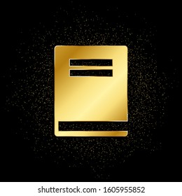 Book gold, icon. Vector illustration of golden particle