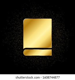 book gold icon. Vector illustration of golden particle background. isolated vector sign symbol - Education icon black background