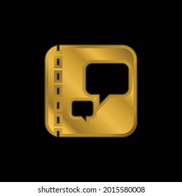 Book gold plated metalic icon or logo vector