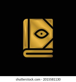 Book gold plated metalic icon or logo vector