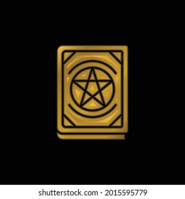Book gold plated metalic icon or logo vector