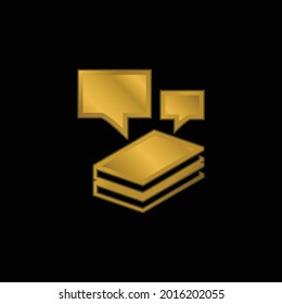 Book gold plated metalic icon or logo vector