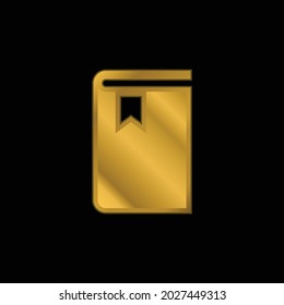 Book gold plated metalic icon or logo vector