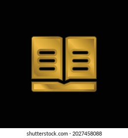 Book gold plated metalic icon or logo vector