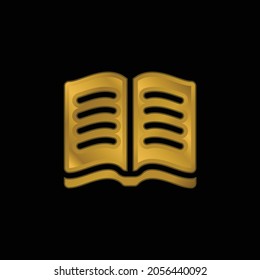 Book gold plated metalic icon or logo vector