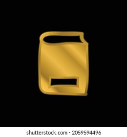 Book gold plated metalic icon or logo vector
