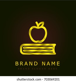 Book golden metallic logo