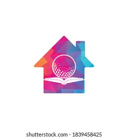 Book golf home shape concept logo design vector. Golf Book Icon Logo Design Element	