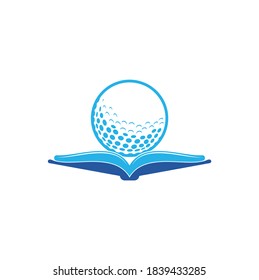 Book golf logo design vector. Golf Book Icon Logo Design Element