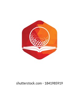 Vector de diseño del logo del golf. Elemento de diseño del logotipo del icono del libro de golf