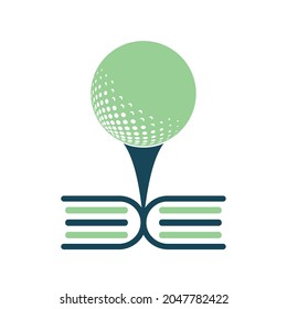 Book golf logo design vector. golf book icon logo design element
