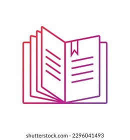 Book Gradient Icon Vector Illustration