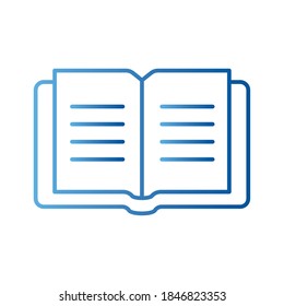 diseño de iconos de estilos de gradiente de libro, literatura educativa y tema de lectura Ilustración vectorial