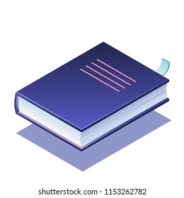Book gradient vector illustration in isometric design