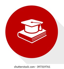 Book with graduate cap icon