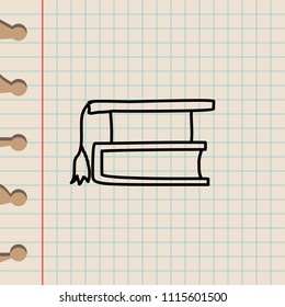 book and graduate cap sketch icon. Element of education icon for mobile concept and web apps. Outline book and graduate cap sketch icon can be used for web and mobile on school notebook