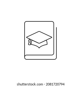 book with graduation cap icon vector education sign 