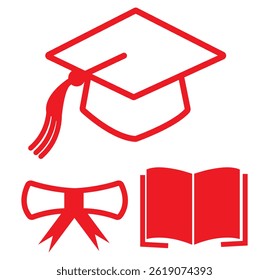 Book and graduation cap. Learning resources for university degree. Pixel perfect, editable stroke vector icon design eps 10 