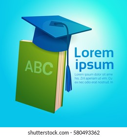 Book Graduation Cup School Education Knowledge Concept Flat Vector Illustration