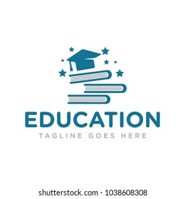 Book and Graduation Icon Vector. Education Logo Template
