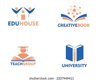 Book and Graduation Icon Vector. Education Logo Template