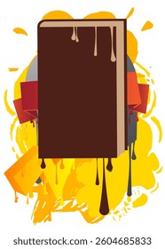 Book graffiti. Abstract modern street art decoration performed in urban painting style.