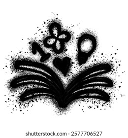 Book graffiti with black spray paint for concept design. vector illustration.