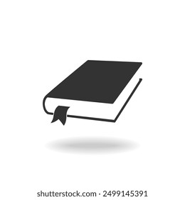 Book graphic icon. Badge of book with bookmark isolated on white background. Vector illustration